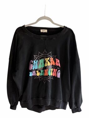 BESTTO Open Back Crewneck Sweatshirt Yoga Chakra Balancing Oversized S